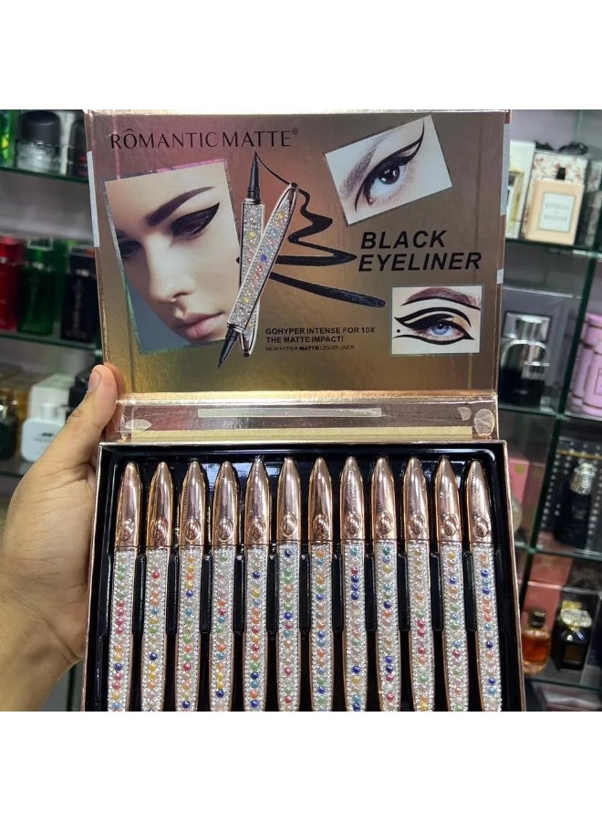 قلم رسم العين الانيق السائل الأنيق هذا مقاوم للماء، ناعم الملمس، سريع الجفاف، يدوم طويلاً، ولا يتلطخ. يُزال بسهولة بالماء الدافئ دون ترك أي أثر.  (أسود، قطعة واحدة) - Image 2